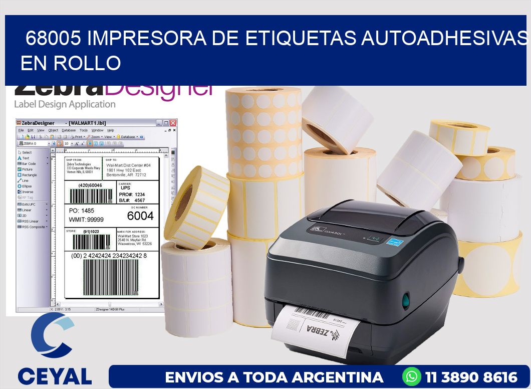68005 impresora de etiquetas autoadhesivas en rollo