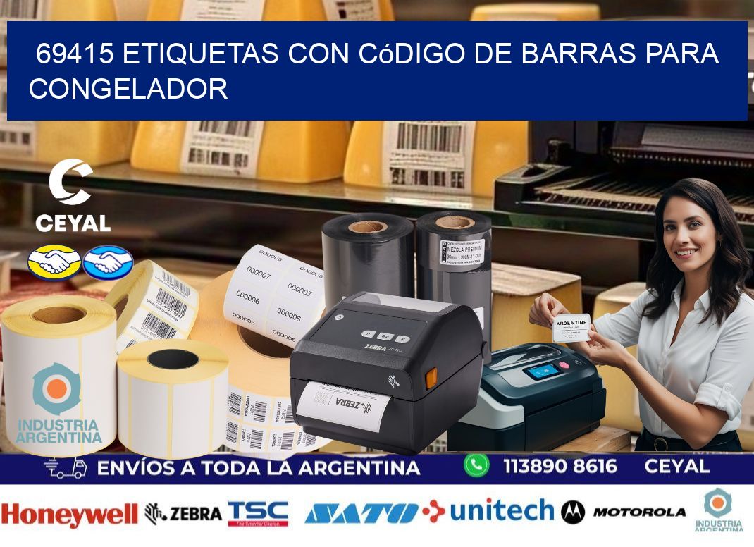 69415 Etiquetas con código de barras para congelador