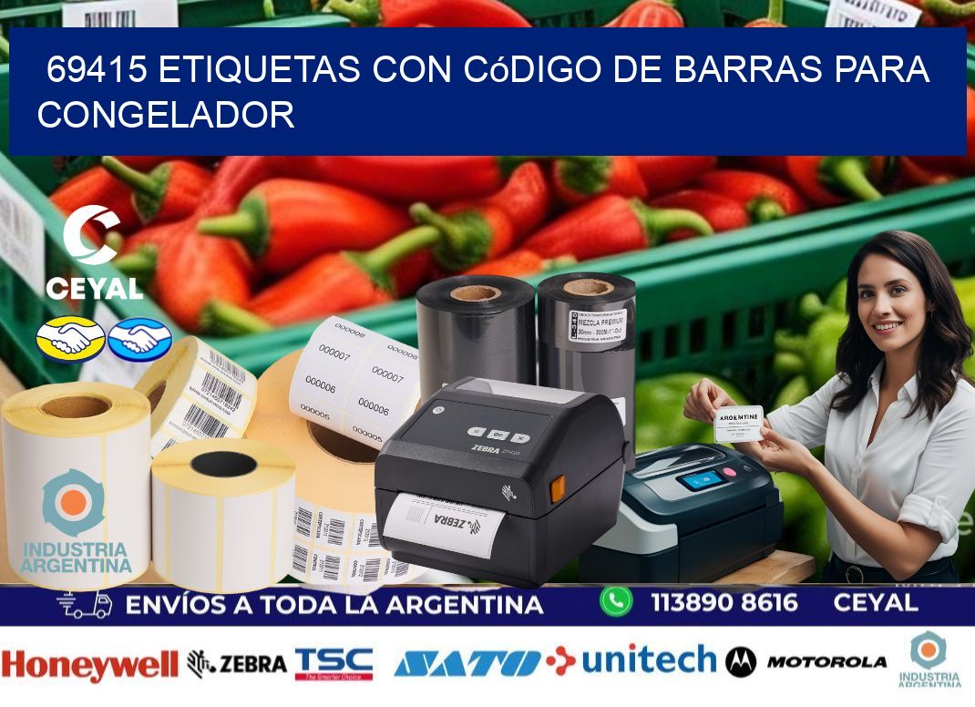 69415 Etiquetas con código de barras para congelador
