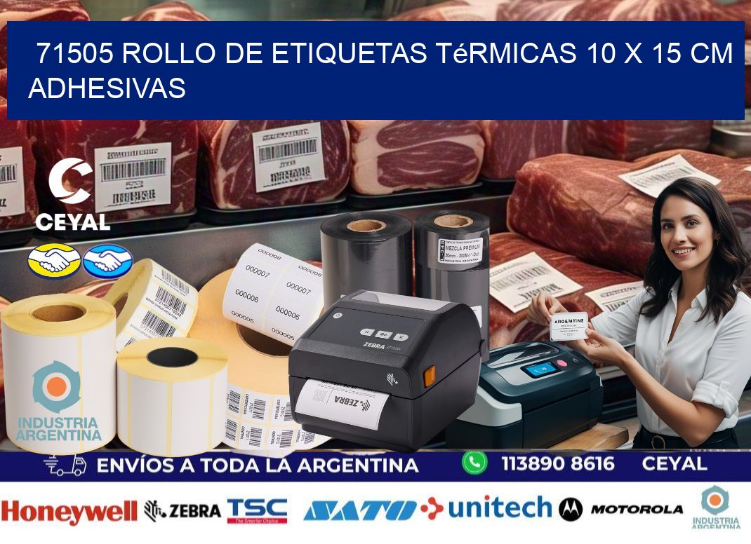 71505 Rollo de Etiquetas Térmicas 10 x 15 cm Adhesivas