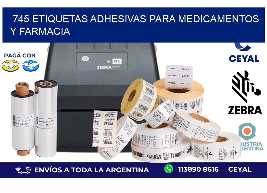 745 Etiquetas adhesivas para medicamentos y farmacia