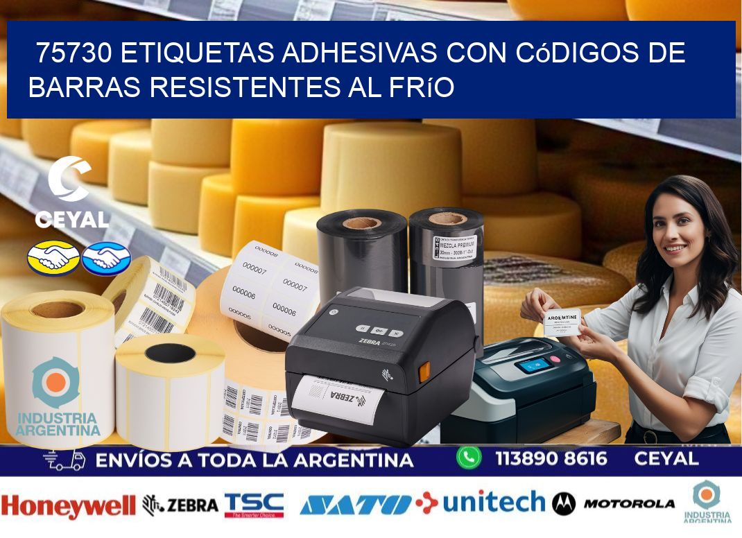 75730 Etiquetas adhesivas con códigos de barras resistentes al frío