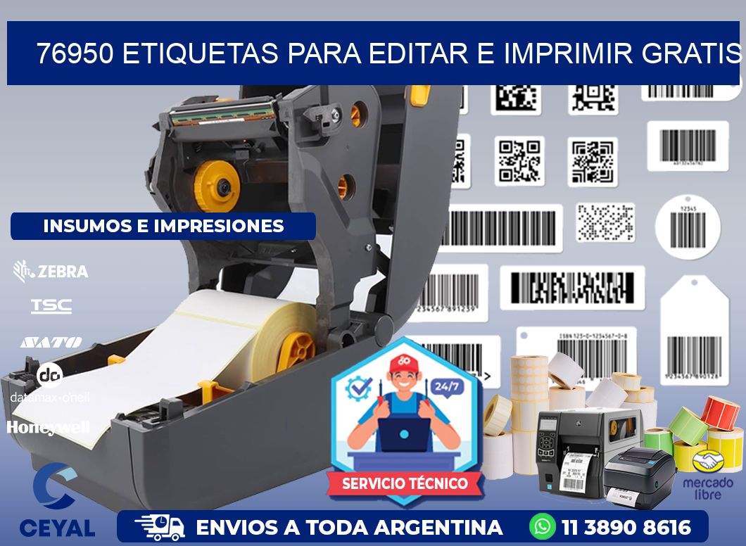 76950 Etiquetas para editar e imprimir gratis