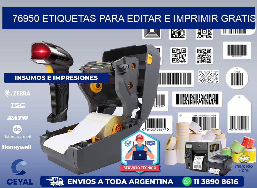 76950 Etiquetas para editar e imprimir gratis
