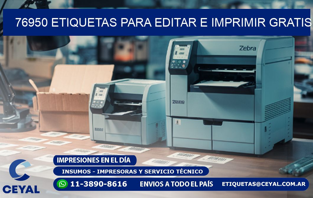 76950 Etiquetas para editar e imprimir gratis
