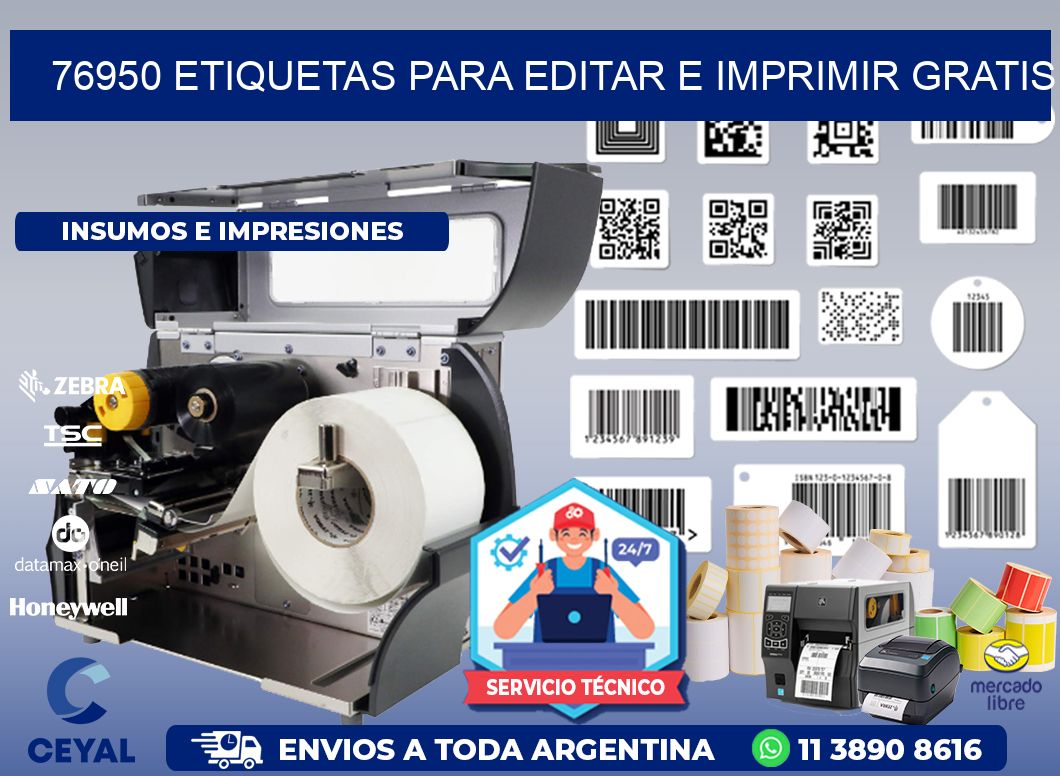 76950 Etiquetas para editar e imprimir gratis