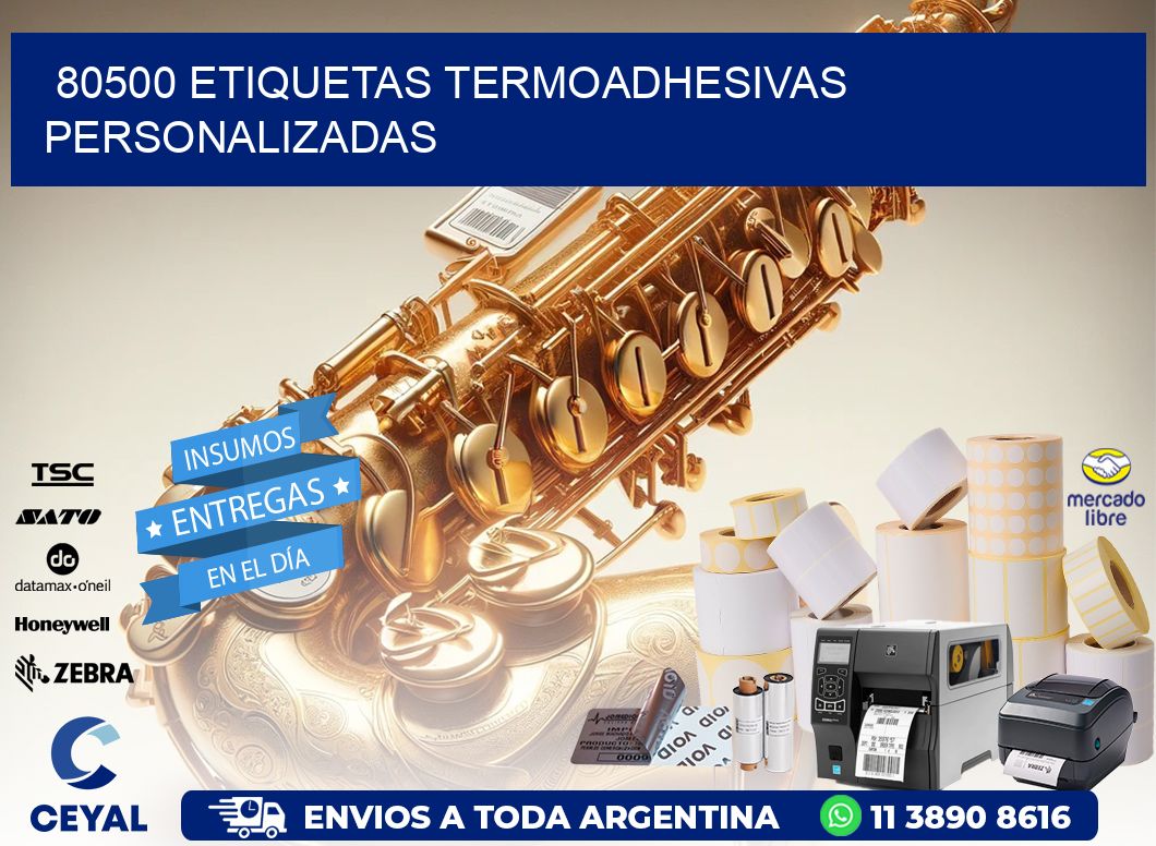 80500 Etiquetas termoadhesivas personalizadas