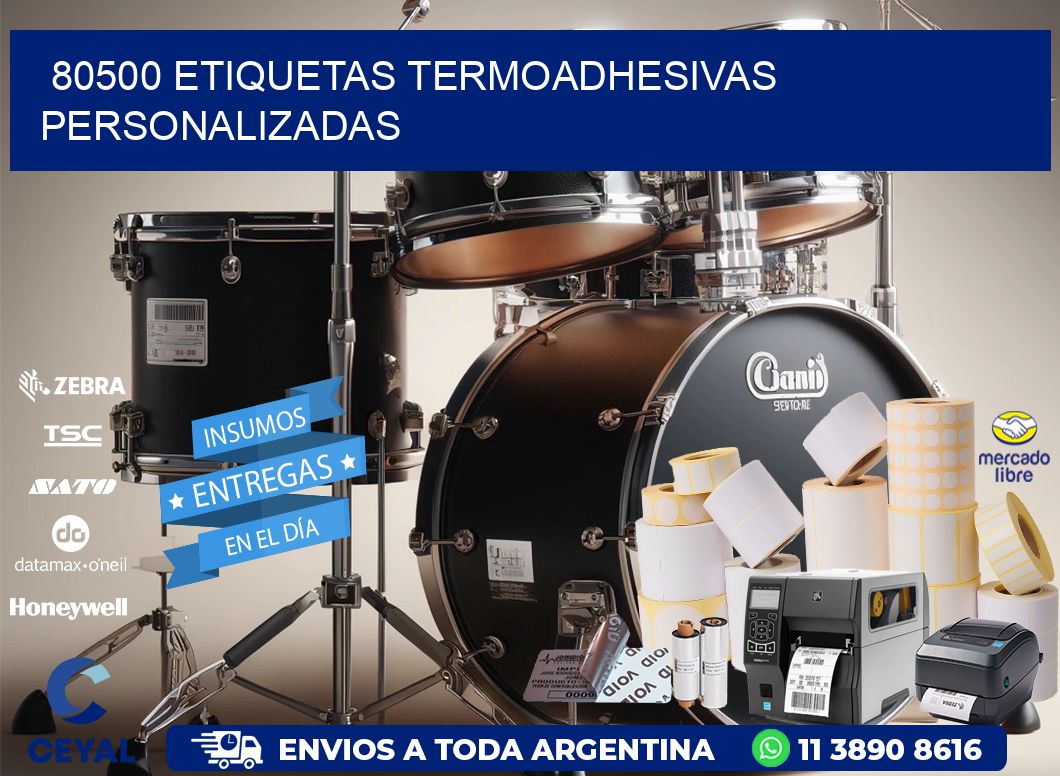 80500 Etiquetas termoadhesivas personalizadas