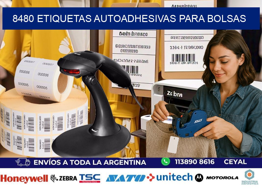 8480 etiquetas autoadhesivas para bolsas