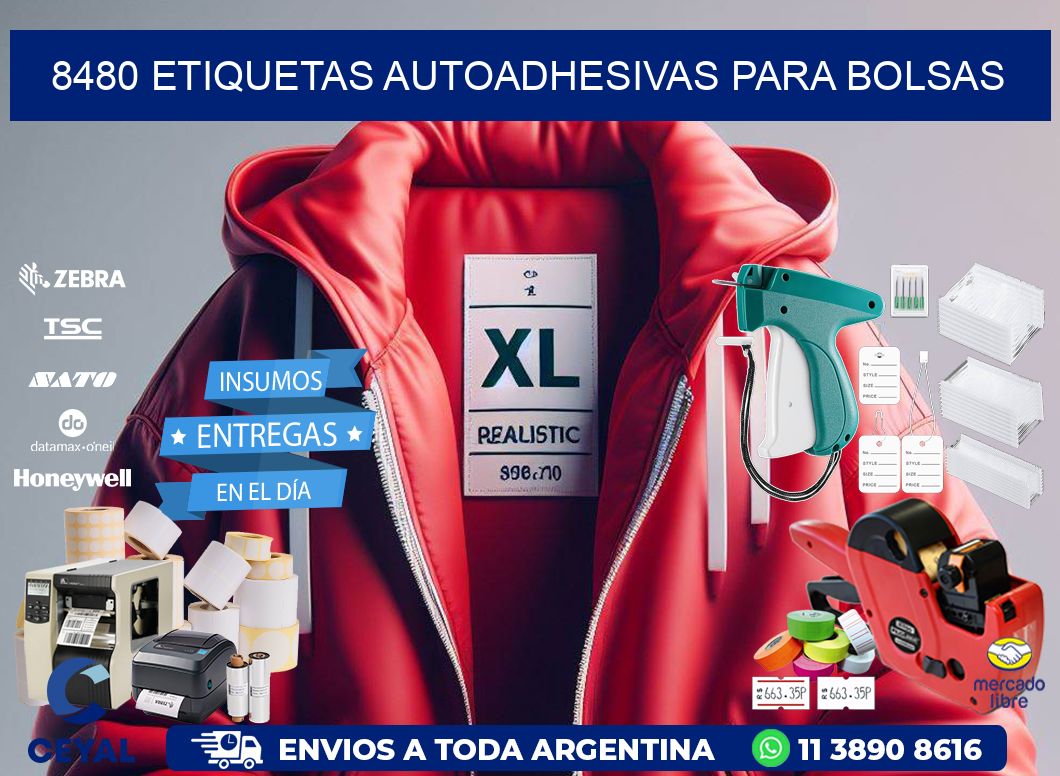 8480 etiquetas autoadhesivas para bolsas