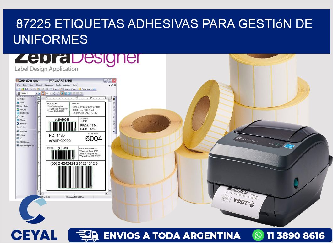 87225 Etiquetas adhesivas para gestión de uniformes