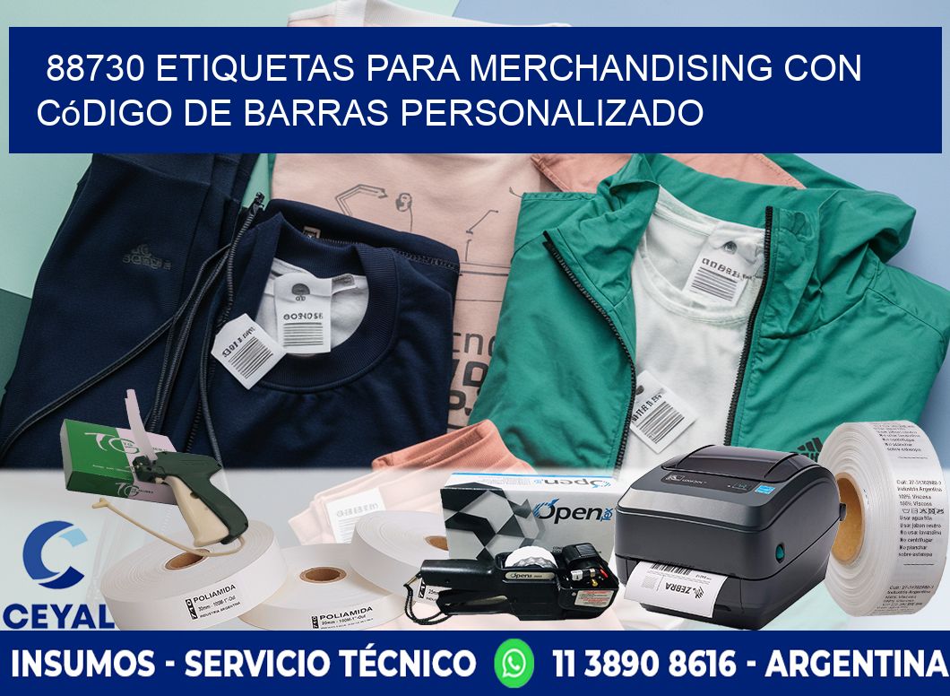 88730 etiquetas para merchandising con código de barras personalizado