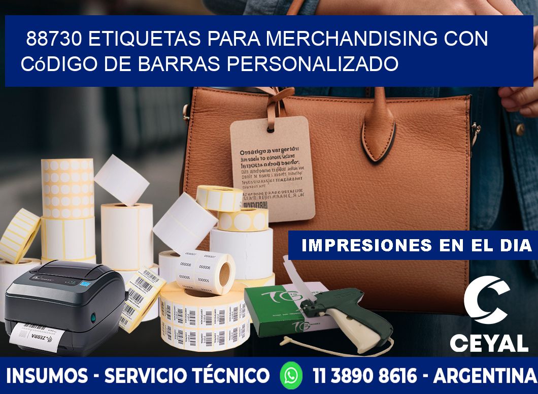 88730 etiquetas para merchandising con código de barras personalizado