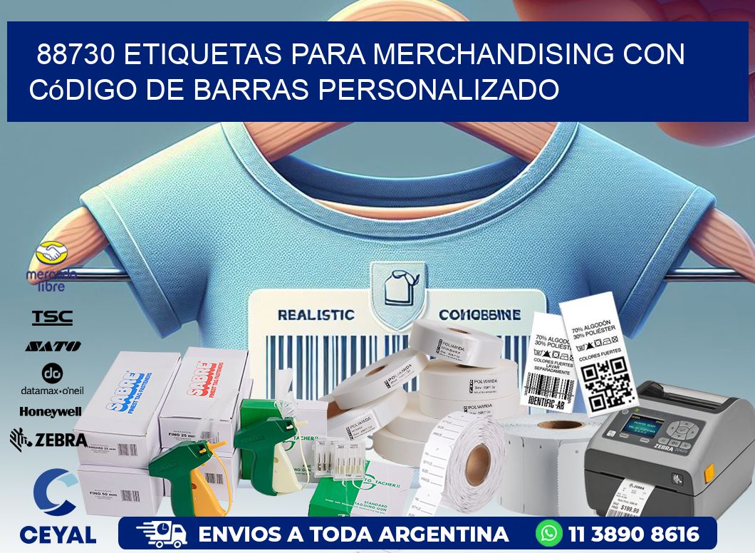 88730 etiquetas para merchandising con código de barras personalizado