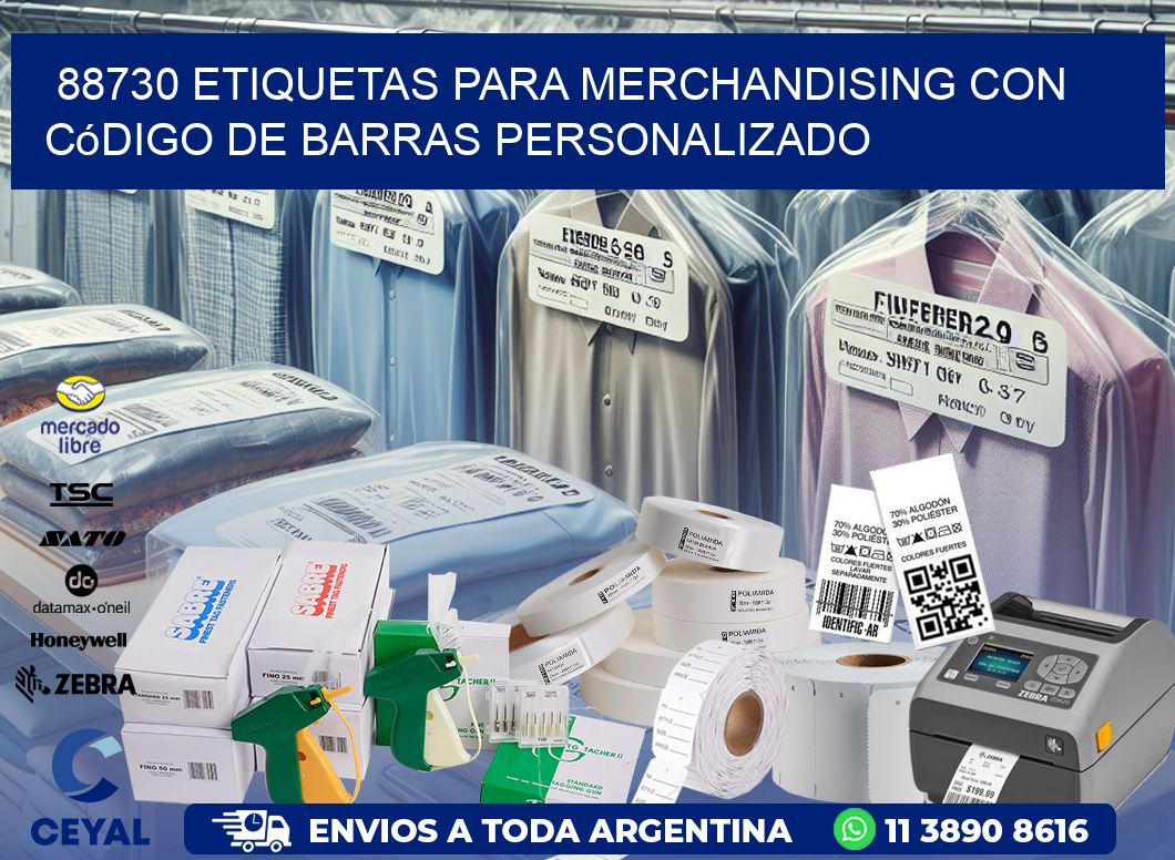 88730 etiquetas para merchandising con código de barras personalizado