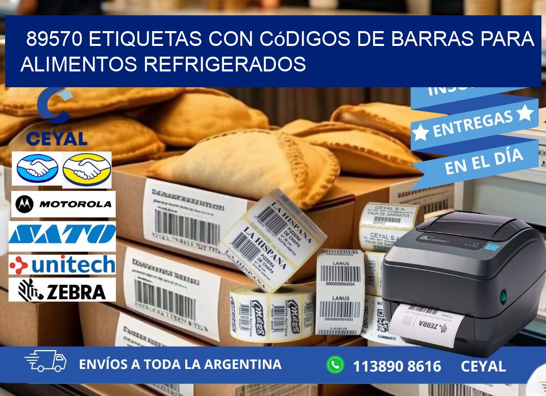 89570 Etiquetas con códigos de barras para alimentos refrigerados
