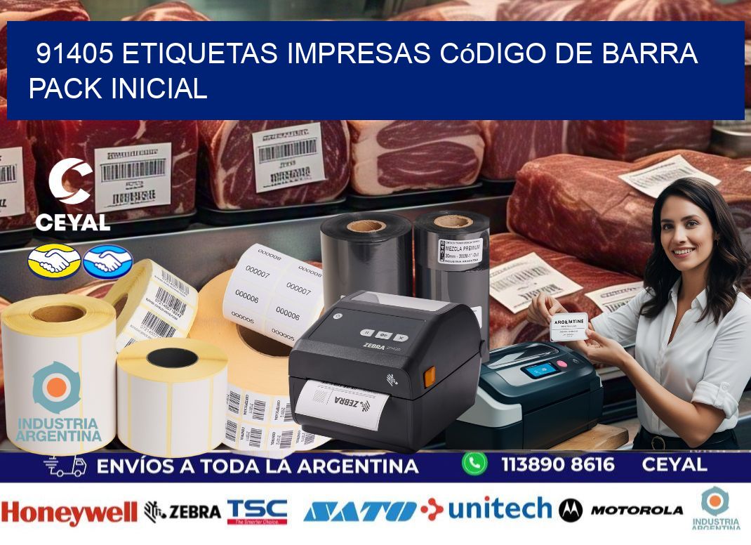 91405 Etiquetas Impresas código De Barra Pack Inicial