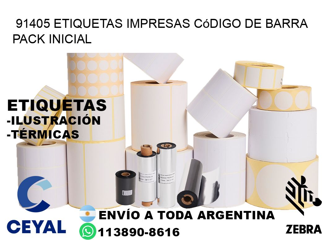 91405 Etiquetas Impresas código De Barra Pack Inicial