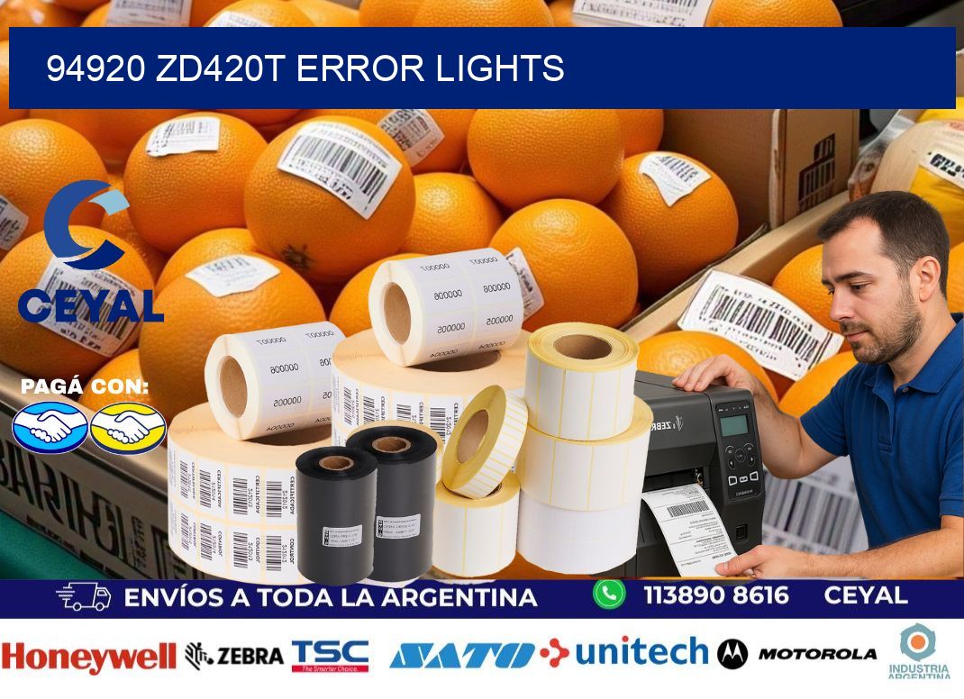 94920 ZD420t error lights
