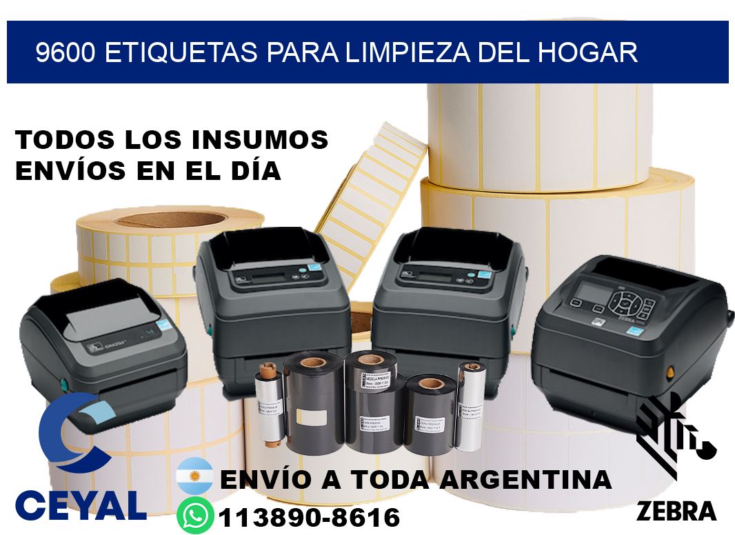 9600 Etiquetas para limpieza del hogar