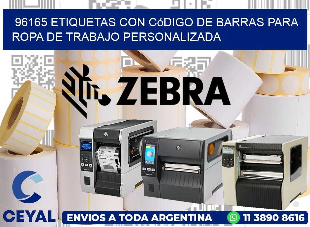 96165 Etiquetas con código de barras para ropa de trabajo personalizada