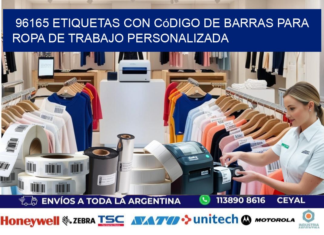 96165 Etiquetas con código de barras para ropa de trabajo personalizada
