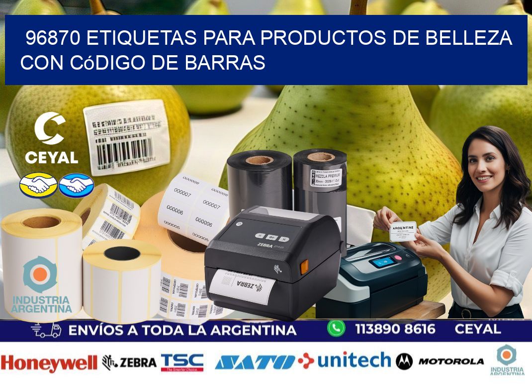 96870 etiquetas para productos de belleza con código de barras