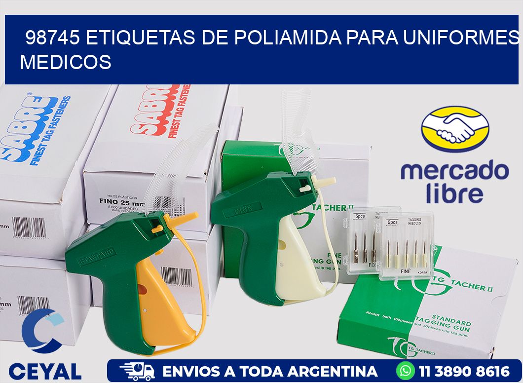 98745 Etiquetas de poliamida para uniformes medicos