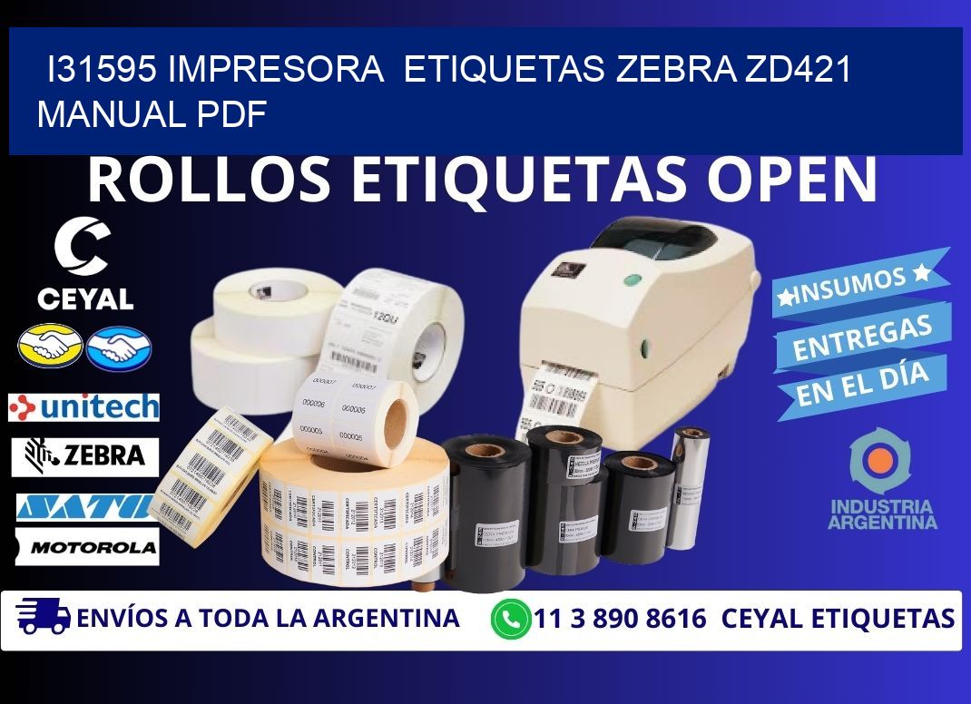 i31595 impresora  etiquetas Zebra ZD421 manual PDF