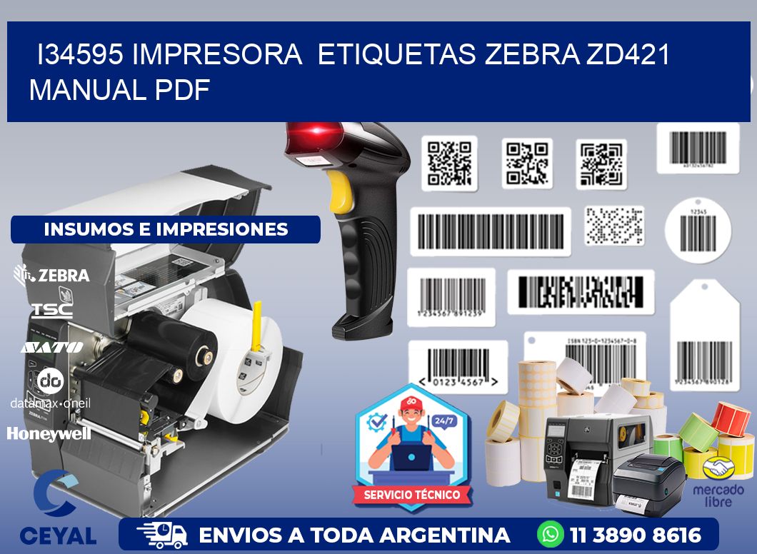 i34595 impresora  etiquetas Zebra ZD421 manual PDF
