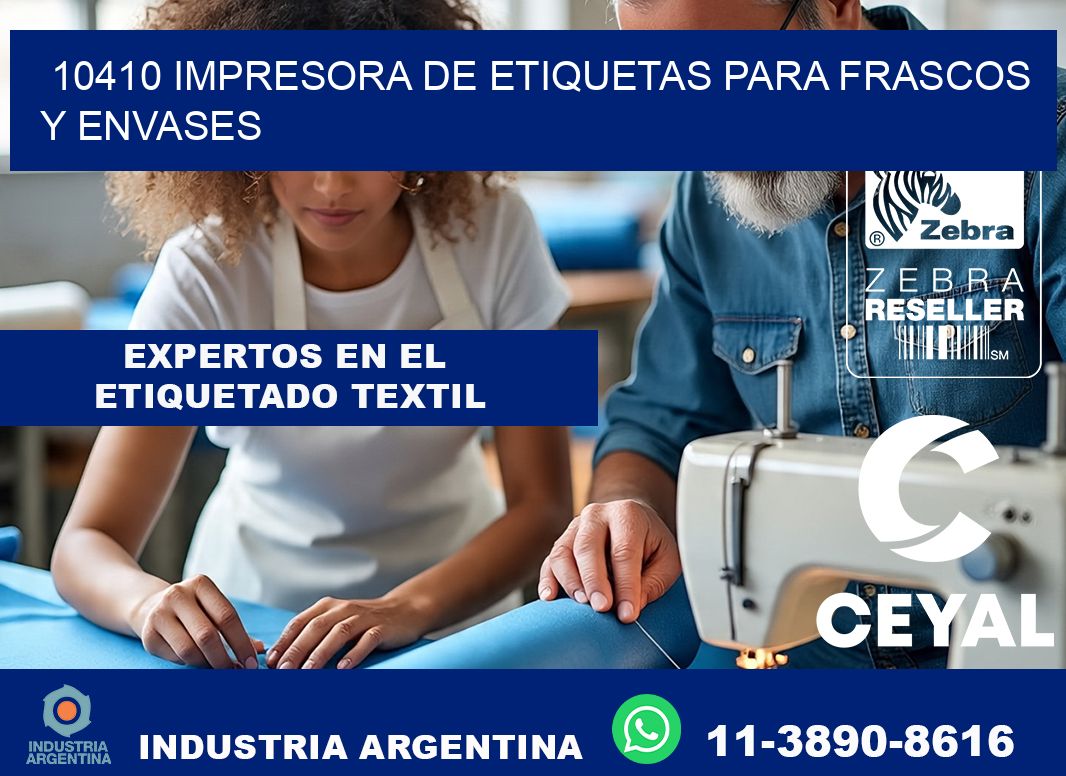 10410 impresora de etiquetas para frascos y envases