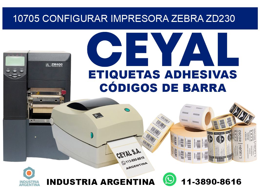 10705 configurar impresora zebra zd230