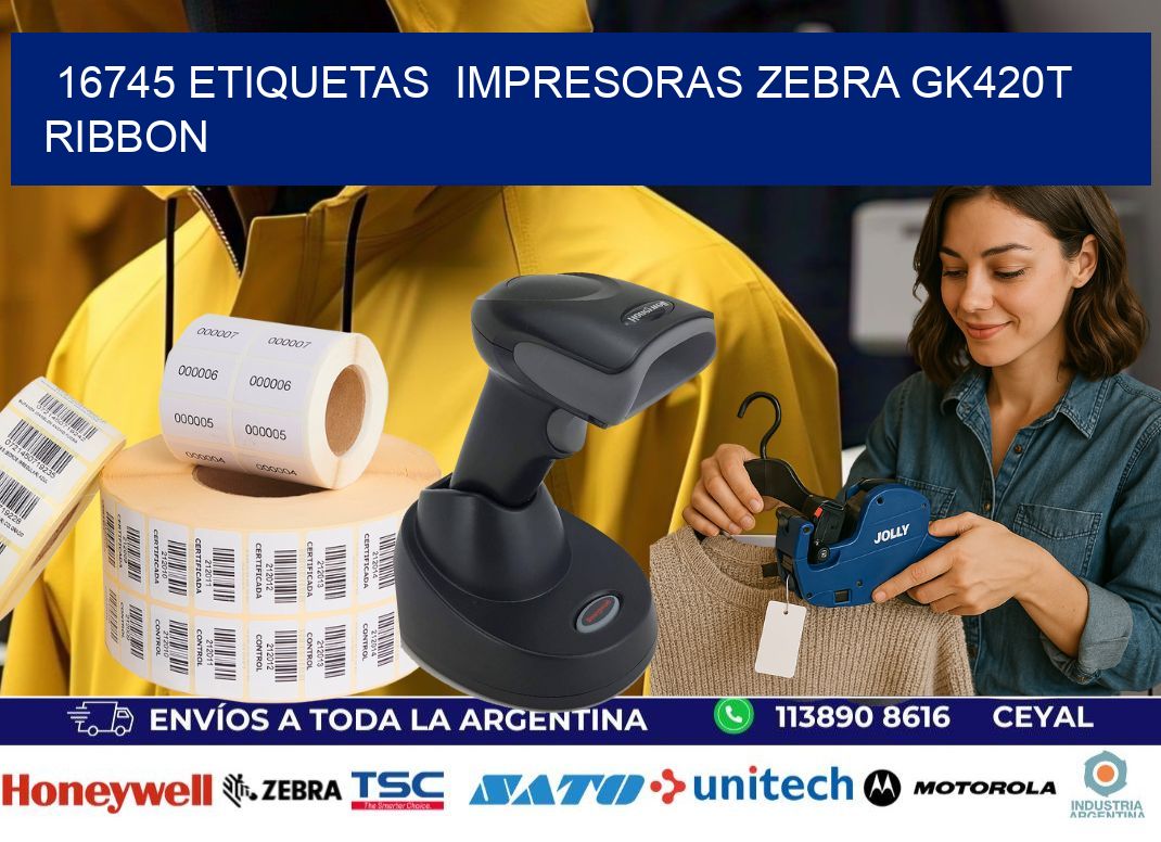 16745 Etiquetas impresoras zebra gk420t ribbon