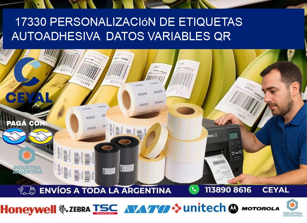 17330 Personalización de etiquetas autoadhesiva datos variables QR