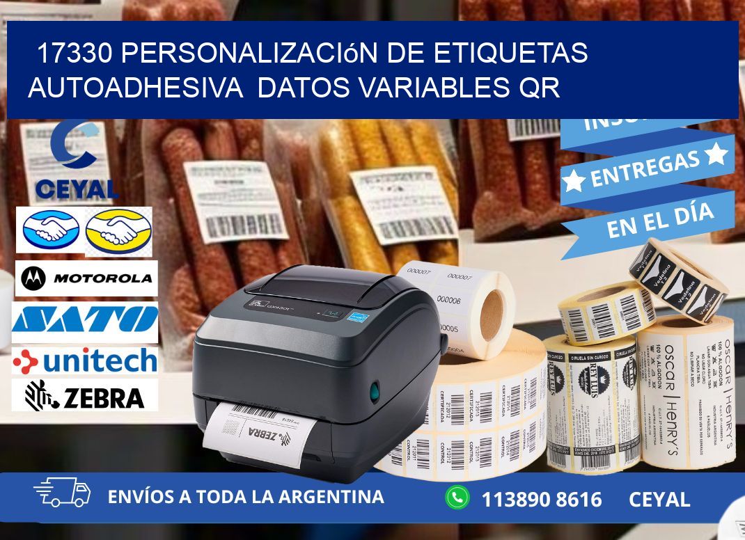 17330 Personalización de etiquetas autoadhesiva datos variables QR