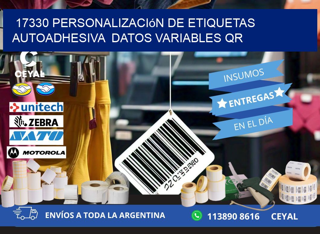 17330 Personalización de etiquetas autoadhesiva datos variables QR