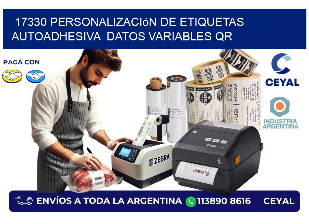 17330 Personalización de etiquetas autoadhesiva  datos variables QR