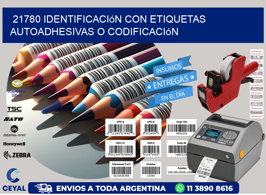 21780 identificación con etiquetas autoadhesivas o codificación