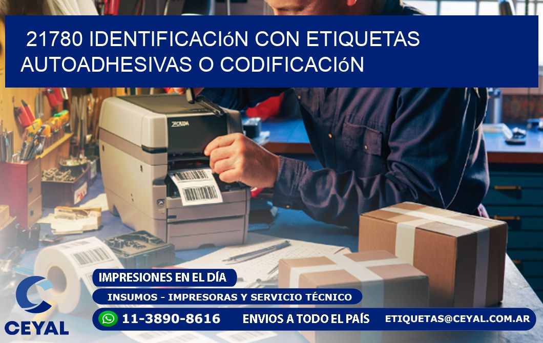 21780 identificación con etiquetas autoadhesivas o codificación