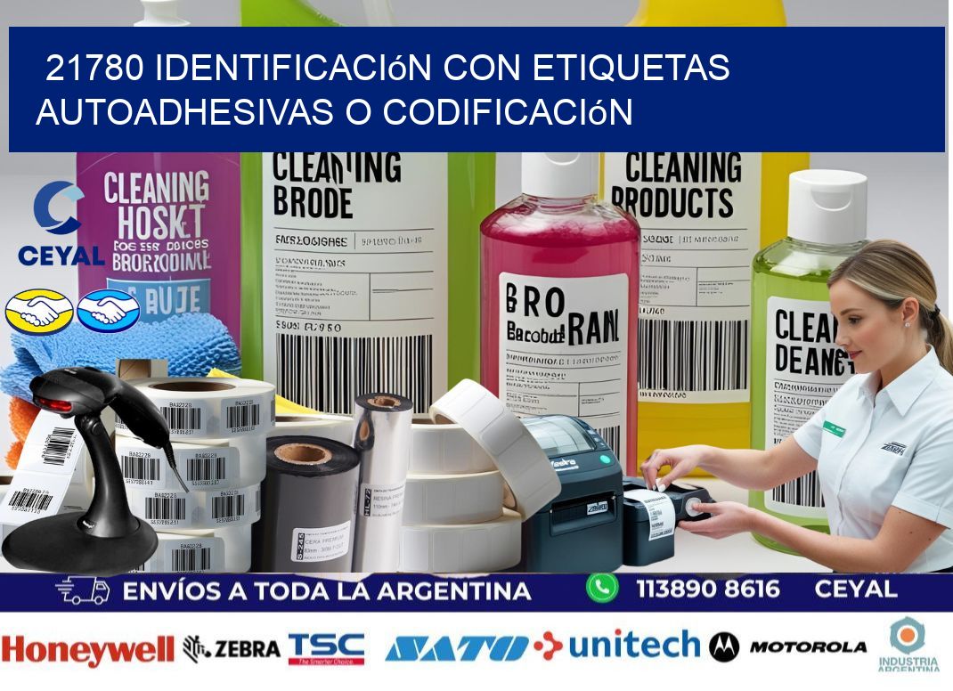 21780 identificación con etiquetas autoadhesivas o codificación