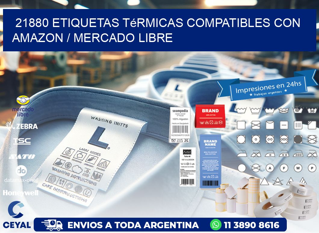 21880 etiquetas térmicas compatibles con Amazon / Mercado Libre