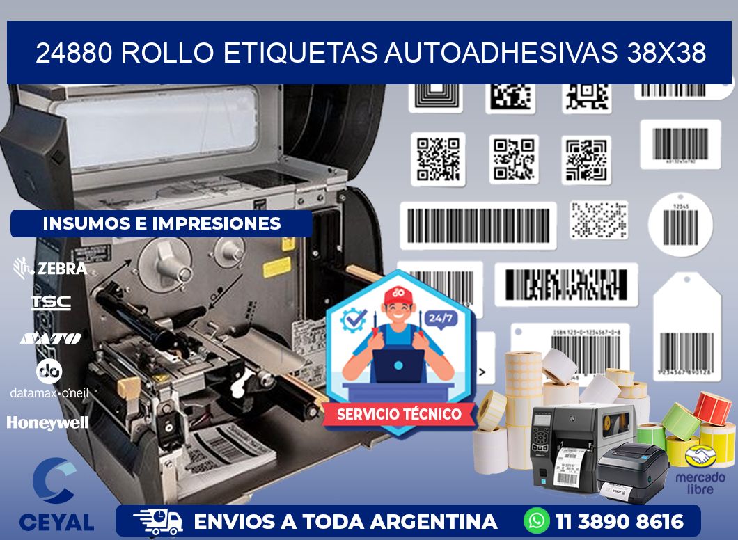 24880 Rollo Etiquetas autoadhesivas 38x38