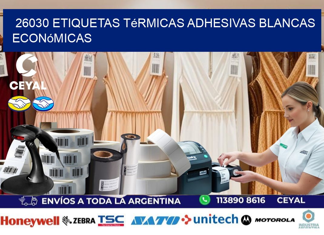 26030 etiquetas térmicas adhesivas blancas económicas