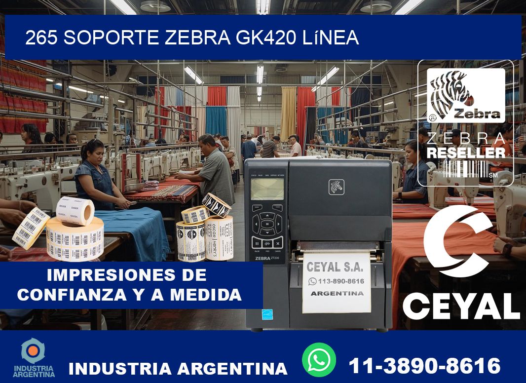 265 soporte zebra gk420 línea