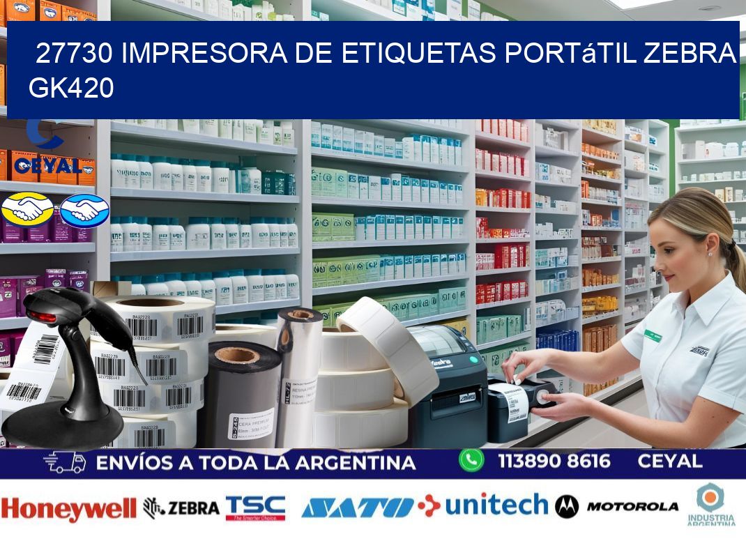 27730 impresora de etiquetas portátil Zebra GK420