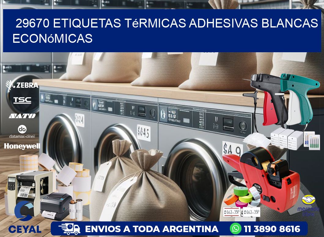 29670 etiquetas térmicas adhesivas blancas económicas