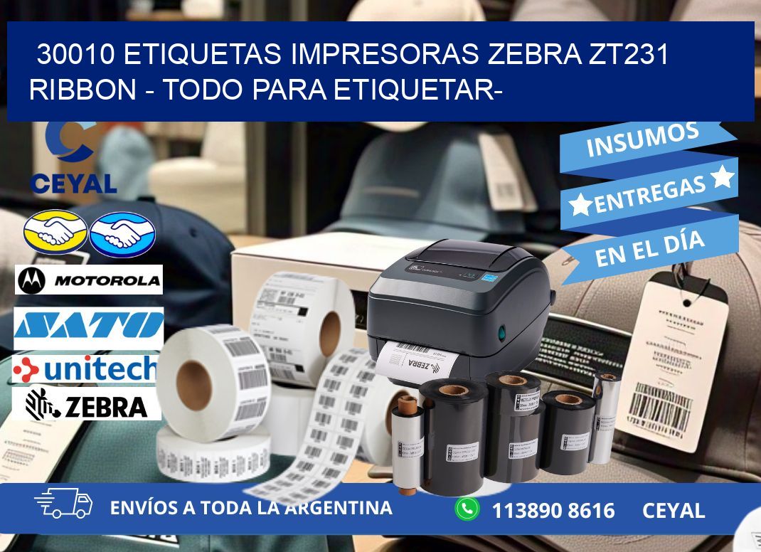 30010 etiquetas impresoras zebra zt231 ribbon - Todo para Etiquetar-