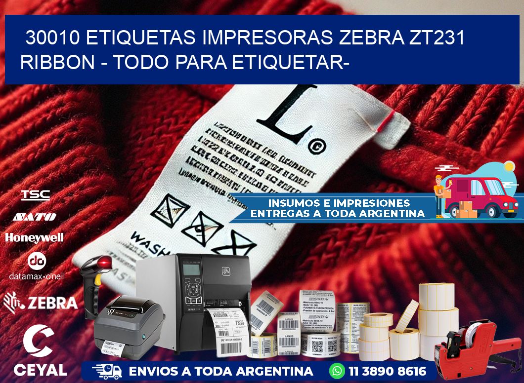 30010 etiquetas impresoras zebra zt231 ribbon - Todo para Etiquetar-