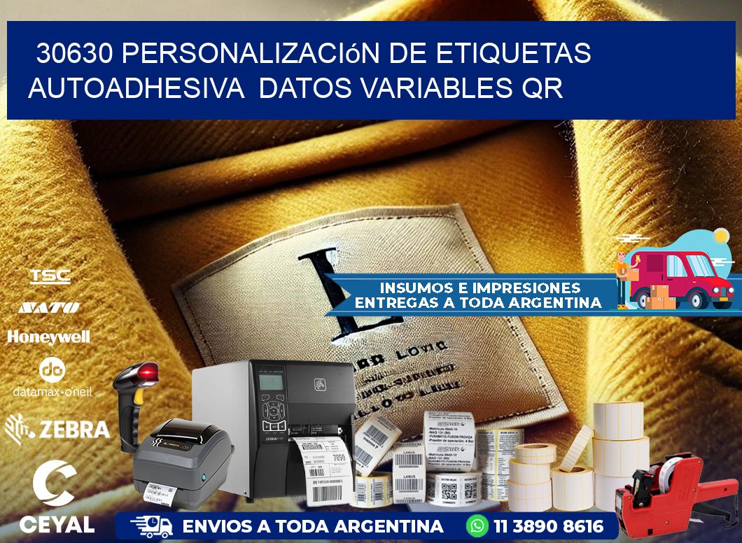 30630 Personalización de etiquetas autoadhesiva datos variables QR
