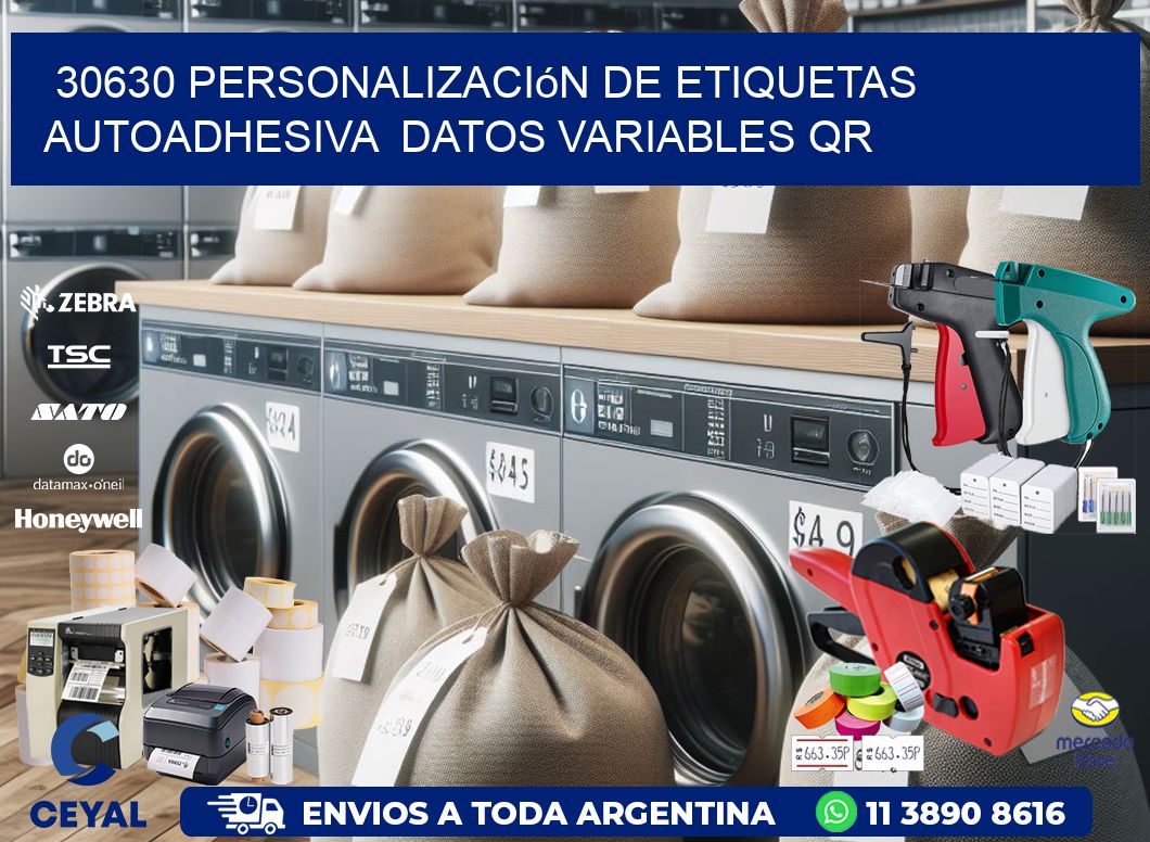 30630 Personalización de etiquetas autoadhesiva datos variables QR
